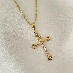 18k Gold Filled Crucifix Necklace